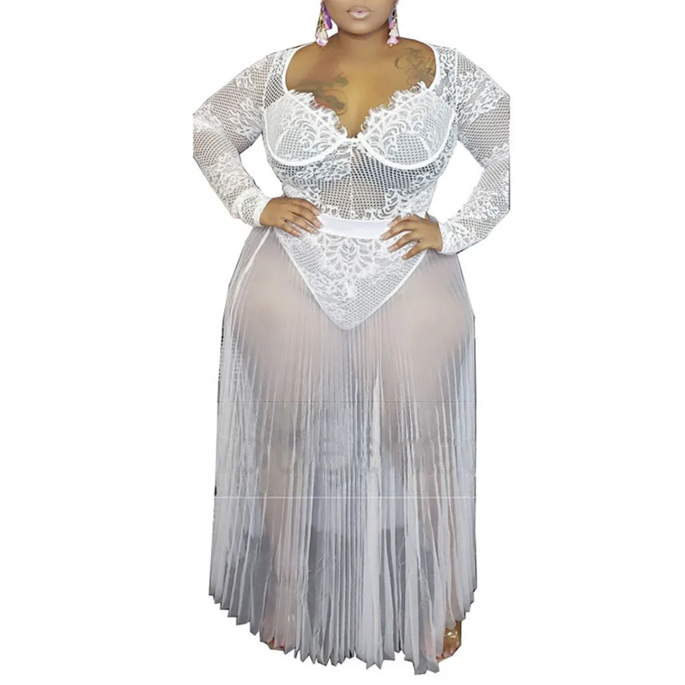 Сексуальный комплект из двух предметов кружевное прозрачное Боди и