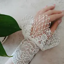 Нежные Ручные Швейные кружевные свадебные перчатки, эластичные Жаккардовые Женские перчатки без пальцев, свадебные вечерние аксессуары