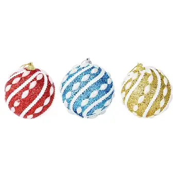 

3pcs Decorative Foam Shiny Pendant Ball Xmas Ball Hanging Decor for Festival