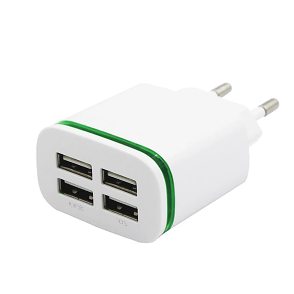 Универсальный 5 В/4A ЕС штекер 4 usb-порта блок питания розеточного типа адаптер зарядное устройство