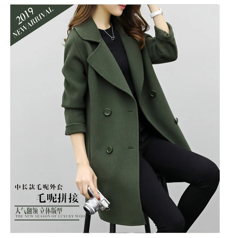 Wools, Женское шерстяное пальто большого размера 3XL, Осень-зима, женское, s, простое, повседневное, подходит ко всему, шикарное, Harajuku, с широкой талией, модное, женское