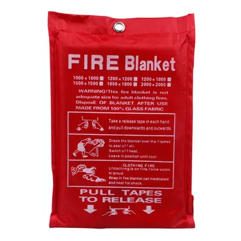 1M X 1M Fire Blanket Fiberglass Fire Flame Retardant Emergency Survival White Fire Shelter Safety Cover Fire Emergency Blanket 1