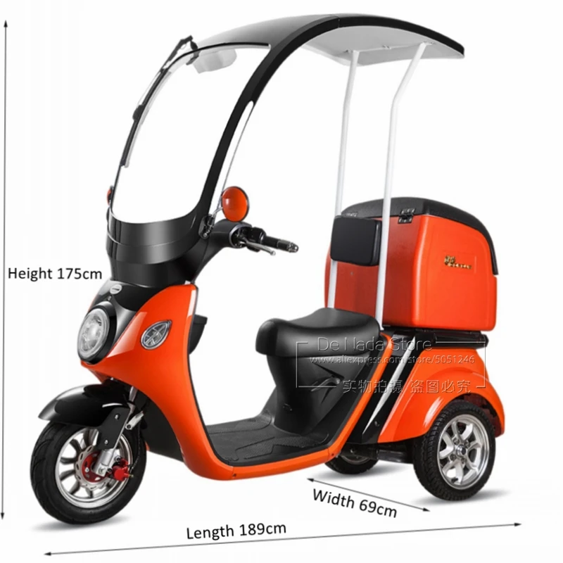 Adult Ebike Bycicle Fatbike e Bicycle Powerful Battery Motorcycle Fat Scooter Motorbike Moto 3 Wheel Electric Bike With Roof