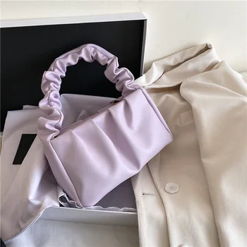 

Female 2020 Summer Cloud Tote Bag Yellow Soft Leather Bow Tie Shoulder Bag Crossbody Bag Fold Handbag Women Single Bag