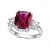 RICA FELIZ 925 Sterling Silver Gemstone Ring Cushion Lab Ruby Three-stone Engagement Rings For Women Wedding Fine Jewelry 8