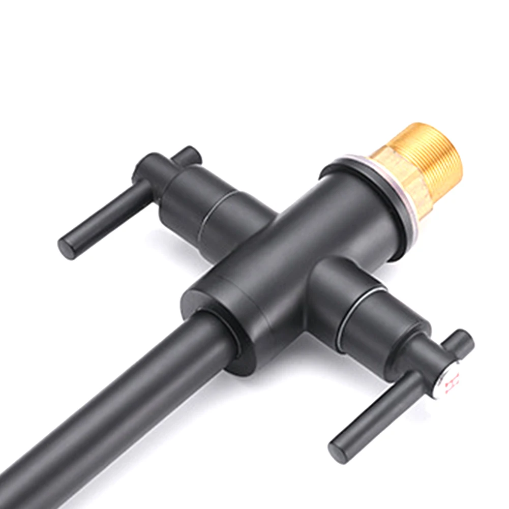 

360 Degree Swivel Deck Mounted Water Purification Twin Lever Modern Cold And Hot Kitchen Sink Dual Handle Mixer Tap Spout Faucet
