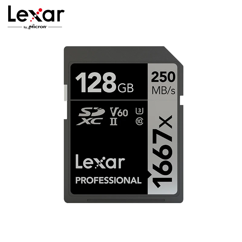 Карта памяти Lexar 1667X V60 250 МБ/с. флэш-карта 64 Гб 128 ГБ 256 UHS-II U3 SD-карта SDXC C10 для 3D 4K HD