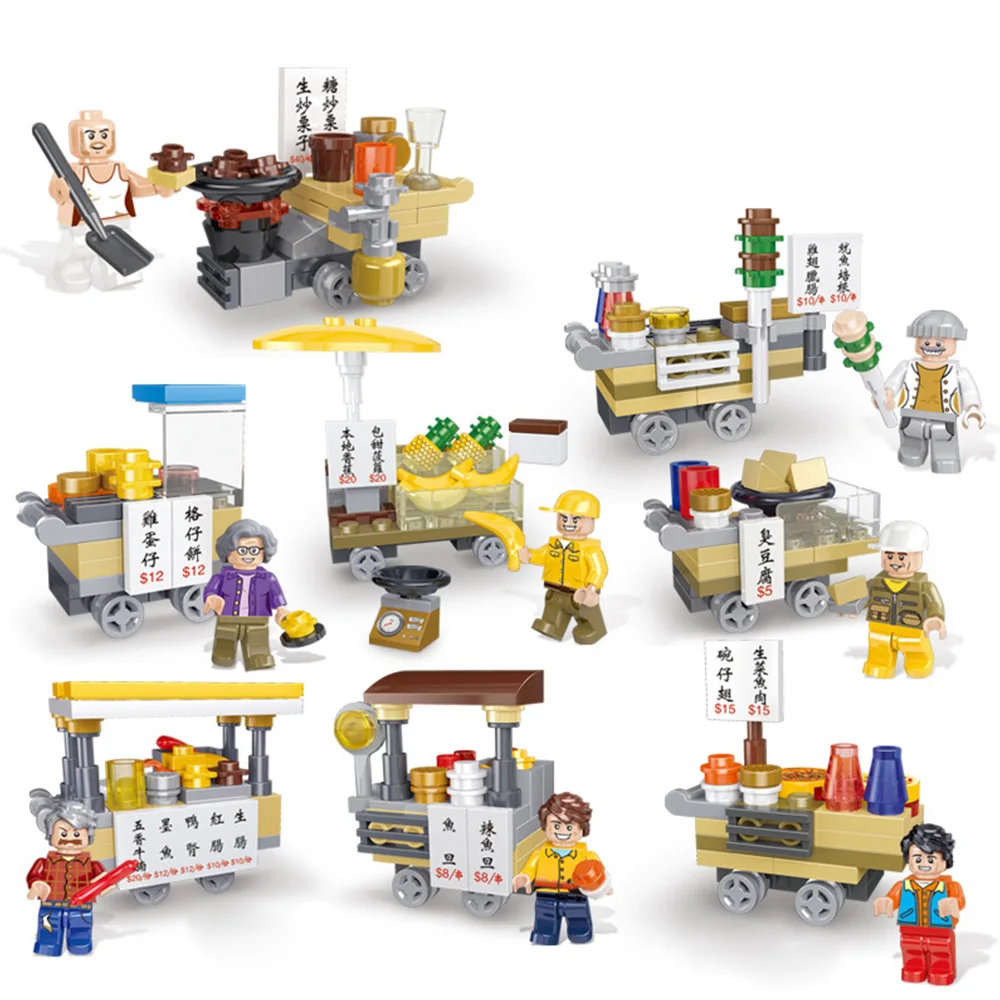 2020 New Chinese Street Old Hongkong Iceroom Blocks Model Educational Assembly Legoingly Building Bricks New Year Gift Kids Toys