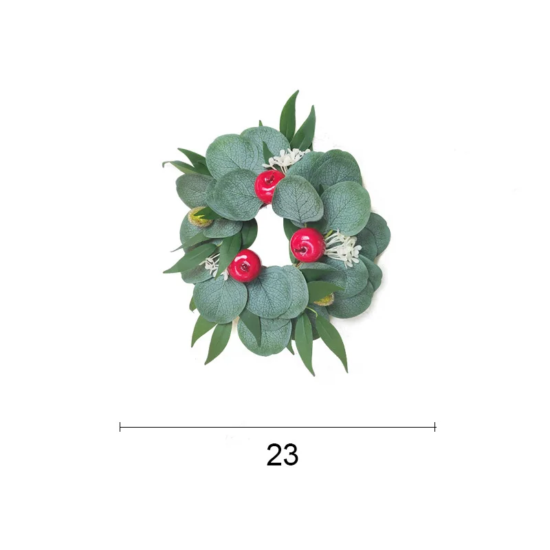 

Artificial Door Knocker Simulation Eucalyptus Leaves Fruit Wreath Foam Straw Garland Wedding Decoration Home Party Decor