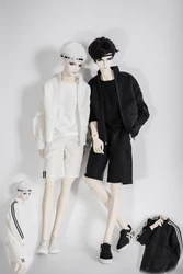 Vêtements de poupée BJD, costume noir et blanc, vêtements de sport, manteau et pantalon pour 1/3 1/4 bjd SD MSD SD17 oncle POPO68 SSDF, taille de poupée 