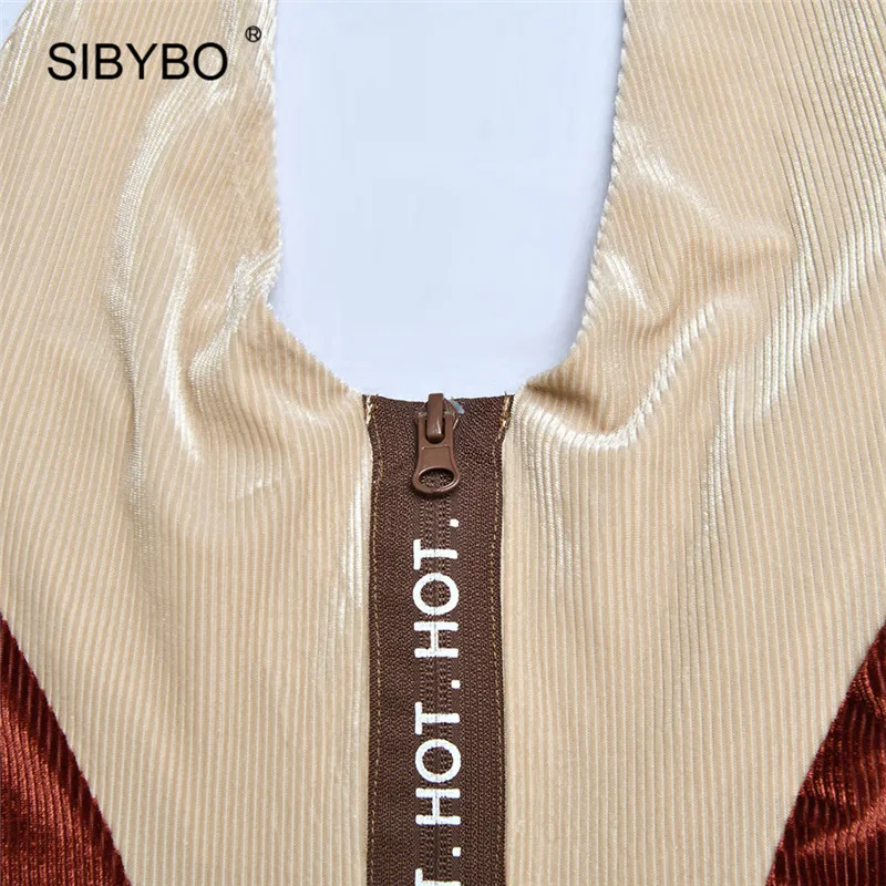 Женский бархатный комбинезон SIBYBO комбинезоны без рукавов с открытой спиной и V