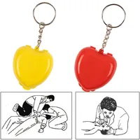 1Pcs CPR Mask CPR Face Shield For CPR Resuscitator With One-way Keychain Key Ring Heart Shape First Aid Rescue Kit 2