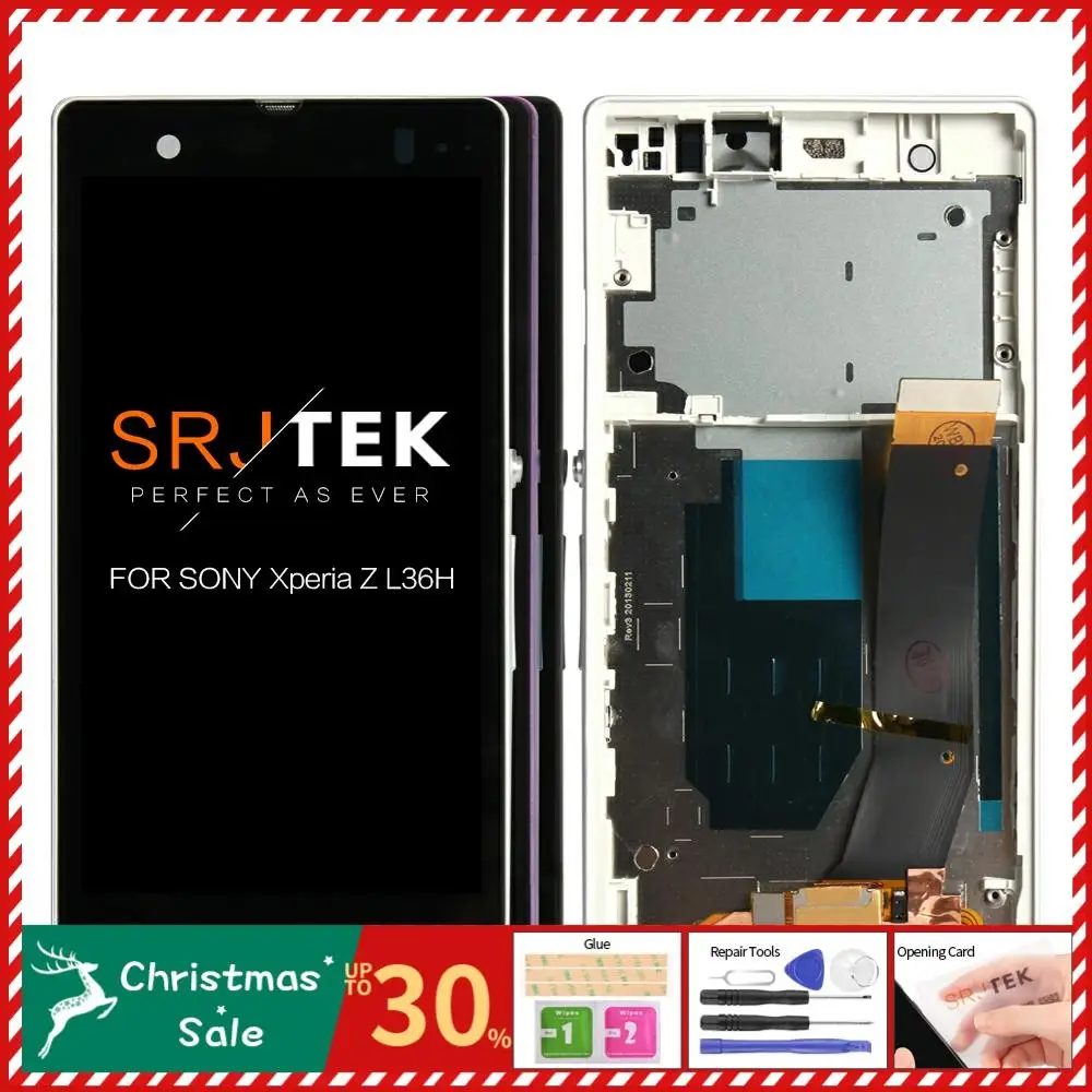 Дисплей для SONY Xperia Z lcd сенсорный экран дигитайзер с рамкой для SONY Xperia Z lcd L36H C6603 C6602 замена экрана