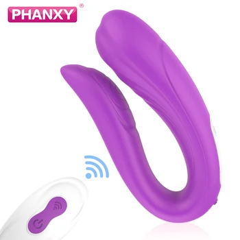PHANXY Vibrating Sex Toy for Adult Women Vagina Clitoris Stimulator U Type Vibrator Female Masturbator Wireless Remote Vibration