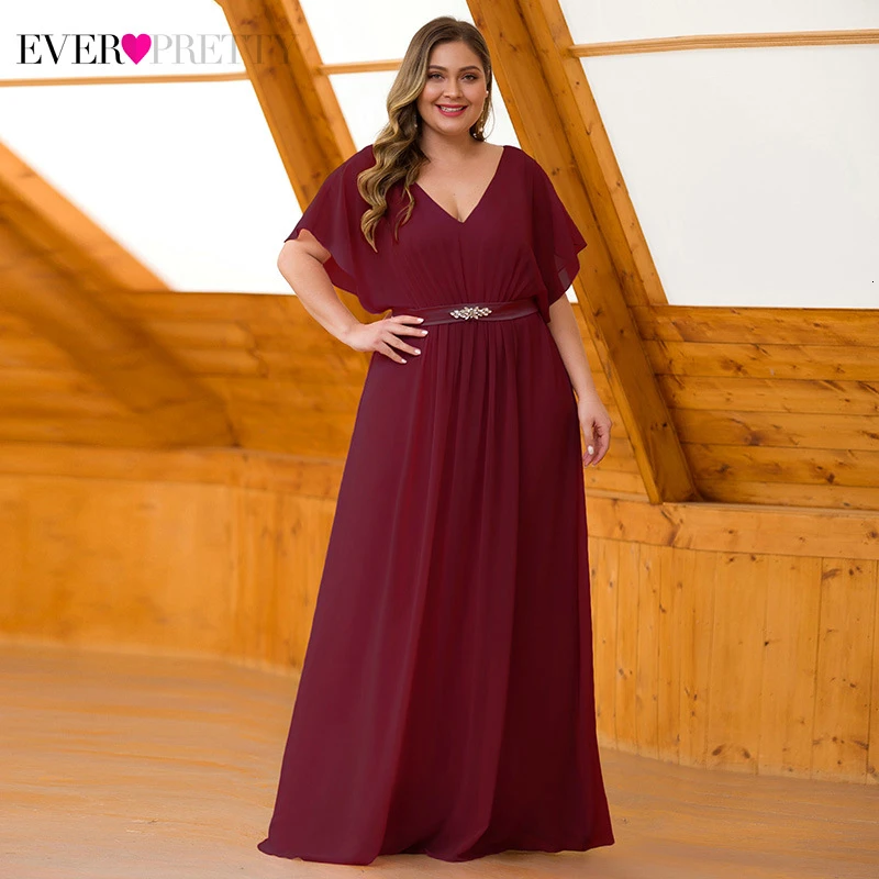 Платья для матери невесты размера плюс Ever Pretty EZ07717MV трапециевидные элегантные вечерние платья с v-образным вырезом Vedtido Madrinha
