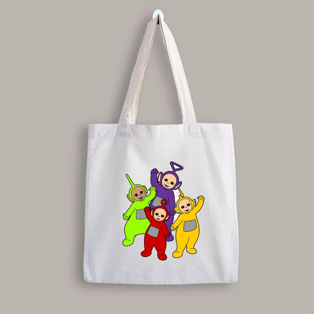Милая женская Холщовая Сумка для покупок Teletubbies мультяшная сумка на плечо