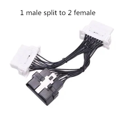 16 pin OBD2 OBDII OBD 2/3 разветвитель Удлинительный кабель папа-мама Женский Y кабель OBD2 разветвитель-удлинитель