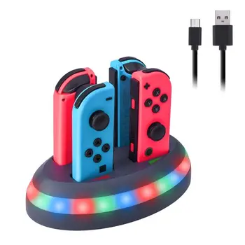 

Charger Stand Charging Dock for Switch Joy-con Controller 4 Port Luminous LED Incdicators Handle Charger Game Machine Accessorie