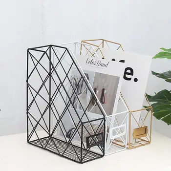

Modern Desktop Book Storage Rack Iron Bookshelf Organizer Shelf Display Decor