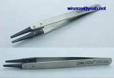 

DHL/EMS 50pcs IC SMD SMT Jewelry Repair Stainless Steel Tweezers Antistatic Plier Tool ESD-242-A8