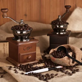 

Manual Coffee Grinder European Retro Style Coffee Machine Beansgrinder Soymilk Machine Adjustable Powder Thickness Kitchen