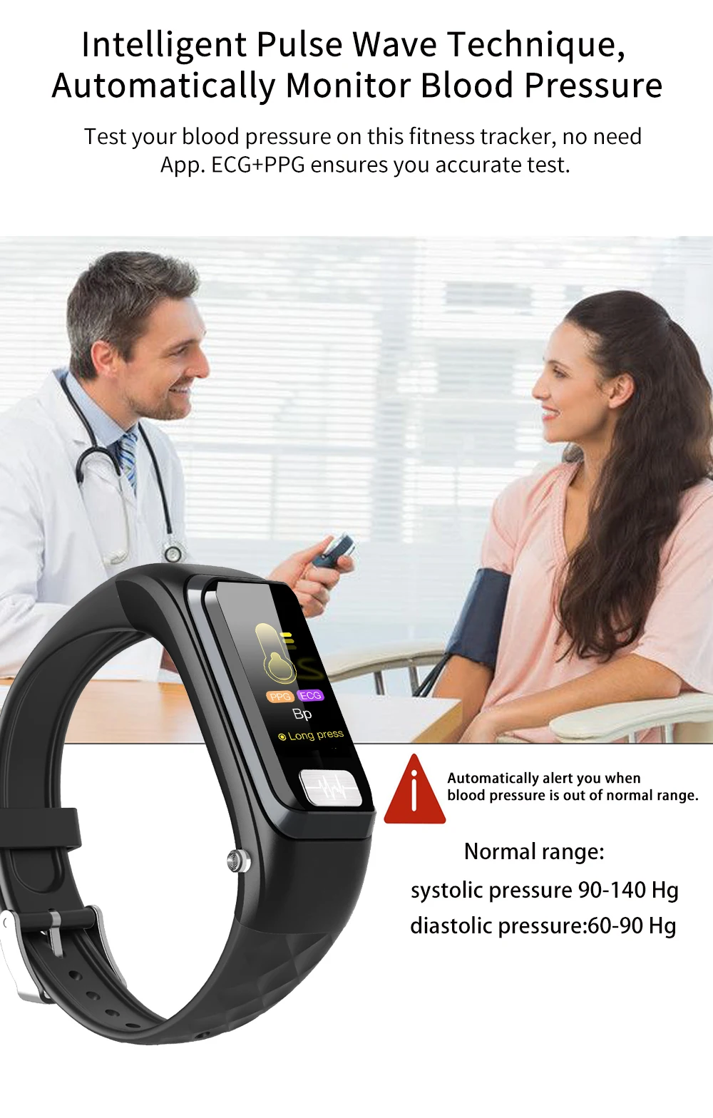 AI Smart Motor-type ECG+ PGG браслет Bluetooth наушники Смарт-часы напоминание о кровяном давлении часы