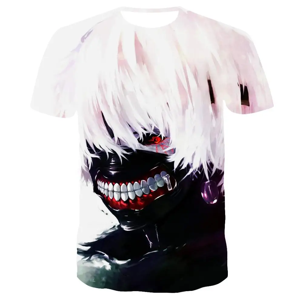 Аниме Kaneki Ken, футболка с 3d принтом, Мужская футболка в стиле хип-хоп с коротким рукавом, черные футболки, летние топы, стиль, модная мужская футболка s - Цвет: ZD-8813
