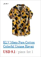 KLV мужской s этнический короткий рукав Повседневная хлопковая льняной с принтом гавайская рубашка блузка guayabera рубашка Camisa Hombre фланелевая рубашка мужская 9819