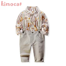 Kiomcat/комплект модной весенне-осенней одежды для новорожденных, счастливая Свадебная вечеринка, детская одежда для мальчиков топы+ штаны, комплект из 2 предметов для маленьких мальчиков
