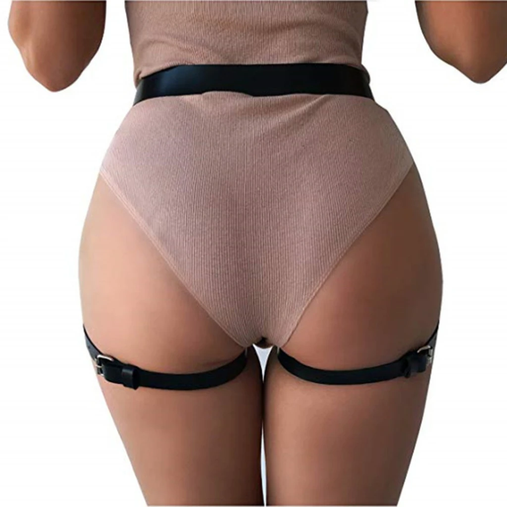 PU Leather Body Harness Waist Belt Leg Garter Punk Gothic Suspenders Band Strap punk style adjustable waist Night Club leg rings