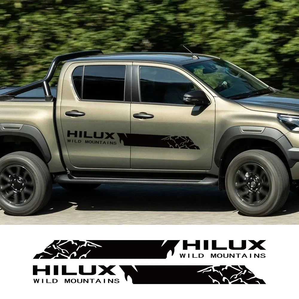 

Toyota Hilux Vigo Revo Pickup Door Side Stripes Sticker for Truck Wild Mountains Caping Vinyl Decals Auto Car Decor Hilux Cover