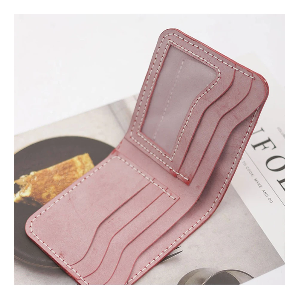 Papercraft Scrapbooking DIY leather wood diecutting vertical wallet coin purse card bag short