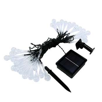 

6.5 Metre 30 LED Solar Powered Waterproof Crystal Water Drop Outdoor Decoration Christmas Decorate Light,Warm White