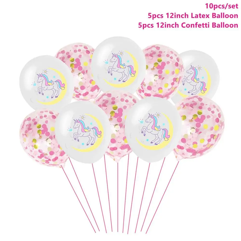 Latex Balloons 4 TAOUP 5 шт. одноразовые татуировки Единорог стикер с днем рождения Единорог Декор ребенок душ девушка Unicornio День Рождения Декор дети - Цвет: Latex Balloons 4