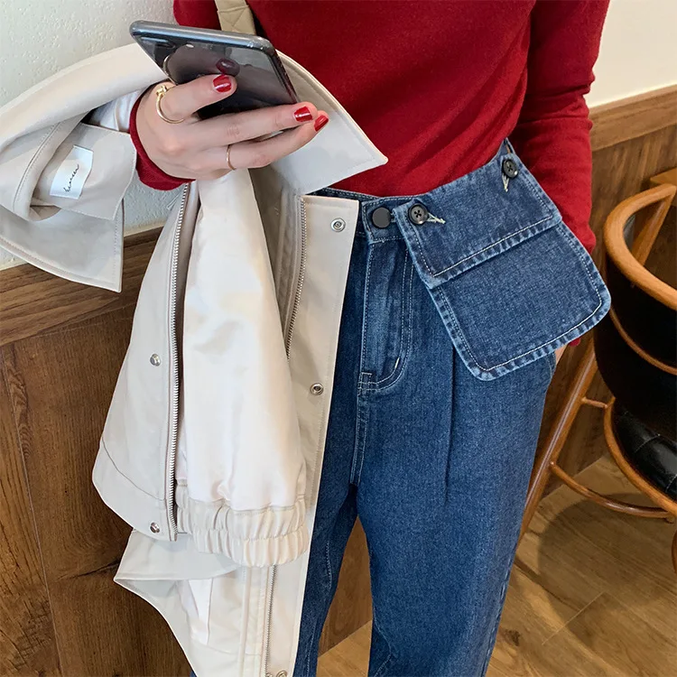 GOPLUS High Waist Jeans Boyfriends Plus Size Women Wide Leg Pants Blue Mom Jeans Vaqueros Mujer Spijkerbroeken Spodnie Damskie