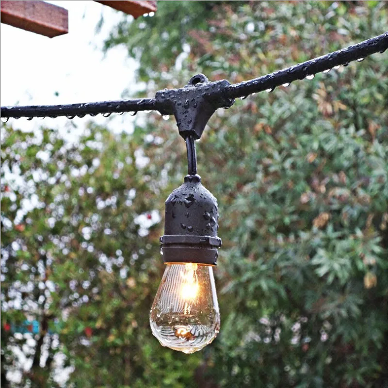 

15M LED S14 String Lights Waterproof IP65 E27 LED Retro Edison Filament Bulb Outdoor Street Garden Patio Holiday wedding decor