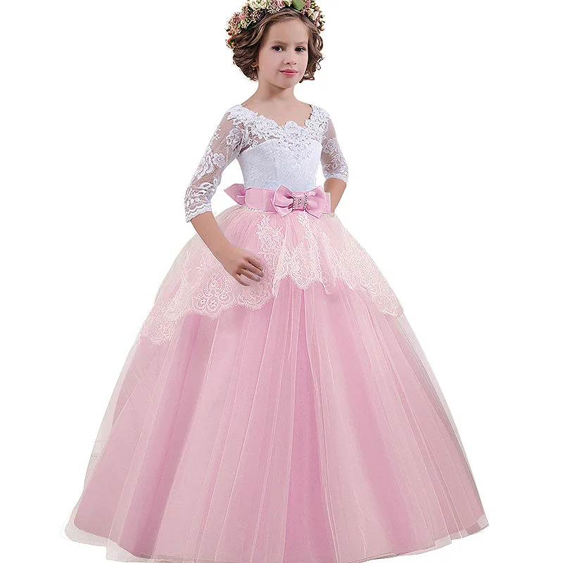 Винтажное платье с цветочным узором для девочек на свадьбу; вечернее детское платье принцессы; праздничное длинное платье; Детские платья для девочек; официальная одежда