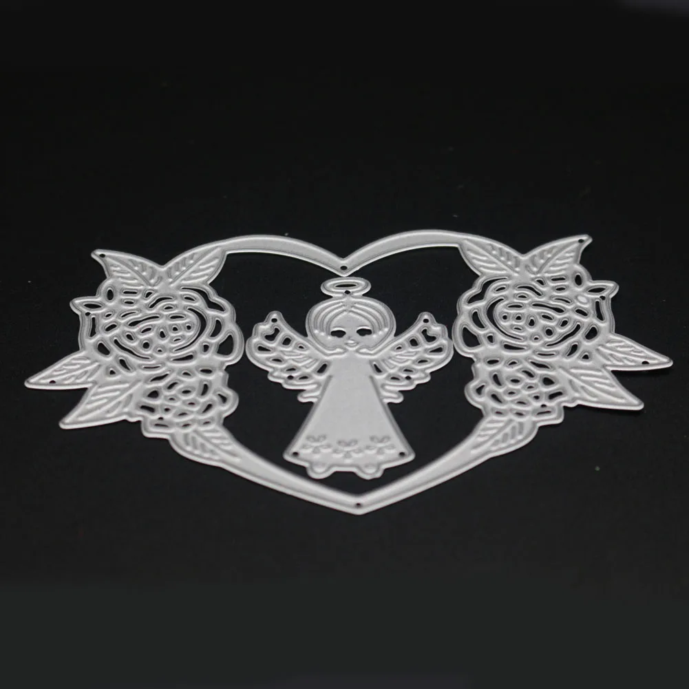 

Heart Frame Metal Cutting Dies Flower Angel Stencils For DIY Scrapbooking Photo Album Decorative Embossing Paper Card Making