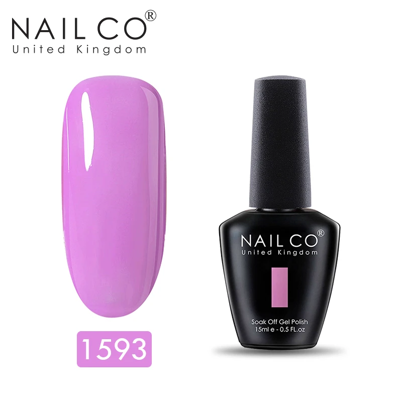 NAILCO, новинка, 15 мл, УФ Гель-лак, лак для ногтей, набор красок, маникюр, геллак, Полупостоянный Гибридный гвоздь, искусство, макияж, Черный Гель-лак для ногтей - Цвет: 1593