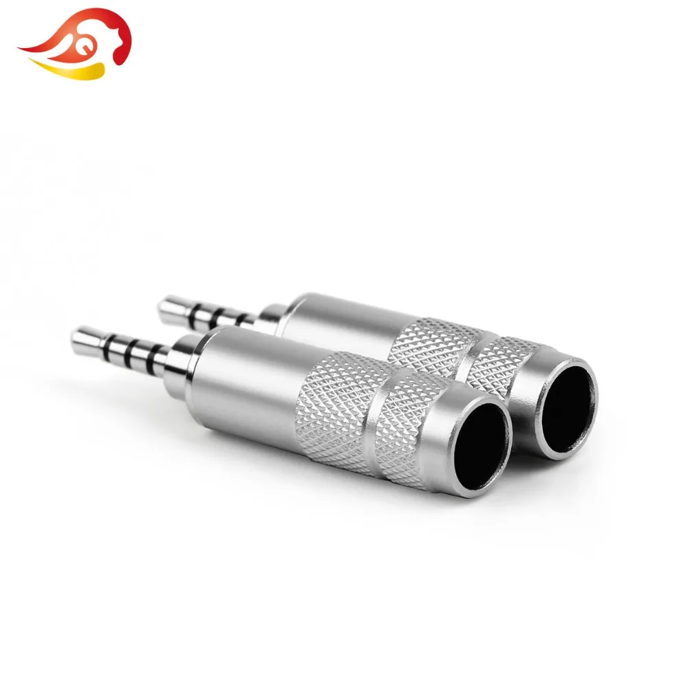 QYFANG 2,5 мм штекер наушников аудиоразъем 4-полюсный стерео гарнитура Металлические покрытого родием Медь пайки 6,0 мм отверстие провода соединительная линия