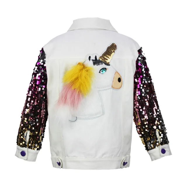 girls unicorn denim jacket