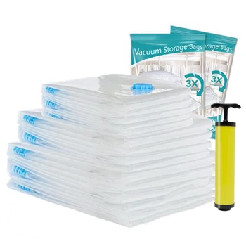 

Vacuum Storage Bags 8 Pcs for Comforters Blankets Clothes Pillows Travel Space Saver Seal Bag Hand Pump Included