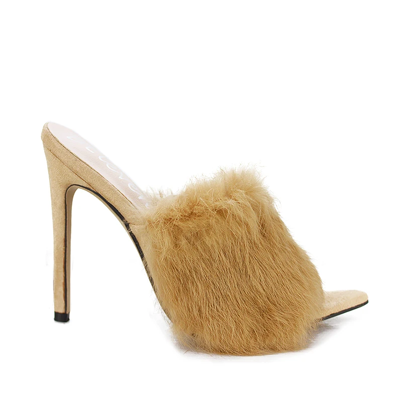 Luxury Furry Slide Sandals Shoes
