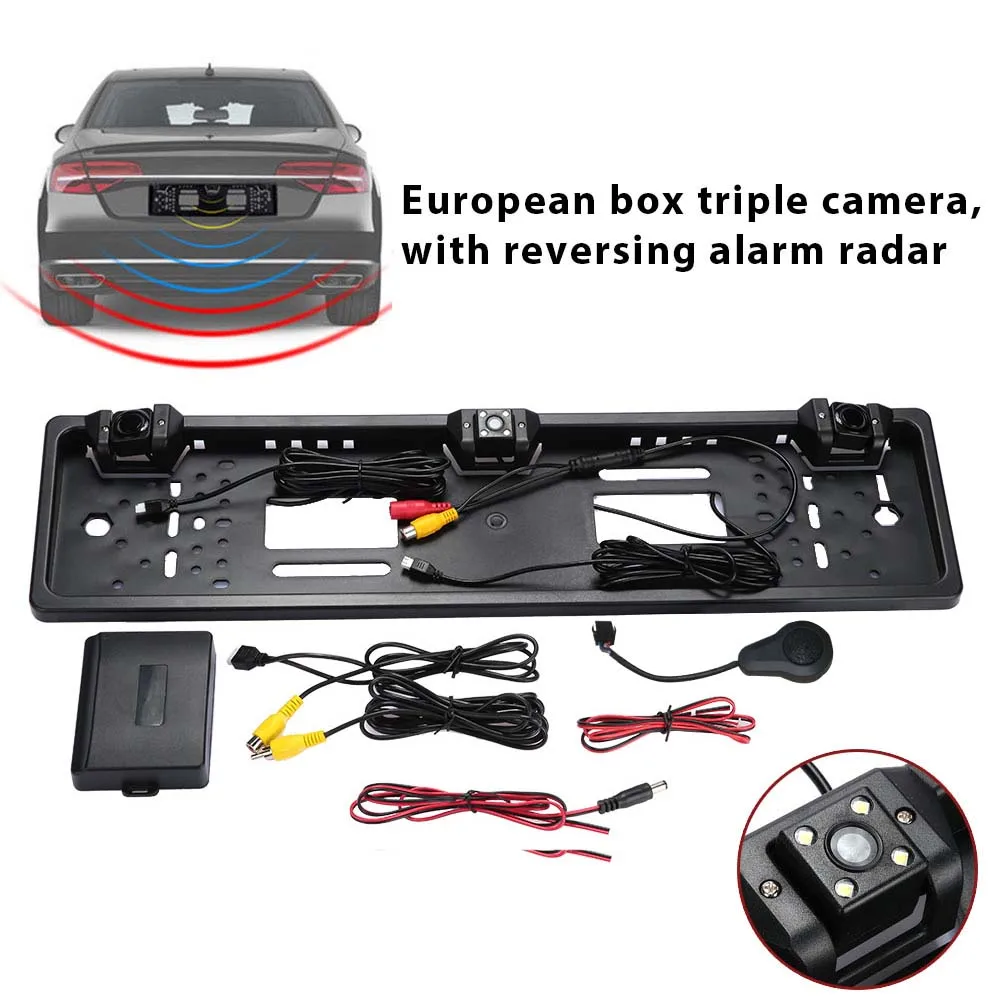 Flash Sale  Car Rear View Camera Reverse Backup Cam Durable License Plate Camera Parking Kit Video EU 4LED Port