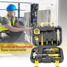 16 шт. бытовой ремонт ручной PE Toolbox высокое качество хром ванадиевой стали Набор отверток w/пластиковый ящик для инструментов рог, молоток