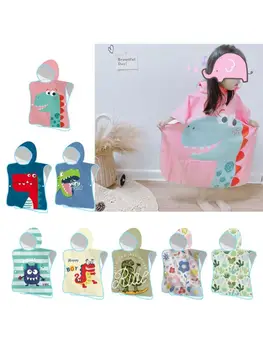

Dinosaur 2-8 Years Kids Hooded Beach Bath Towel Poncho Hood Swim Towels Wrap