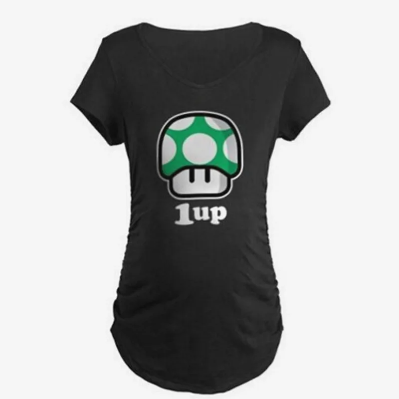 

New Style Plus-sized Women's Short Sleeved Mid-length Slimming Mushroom Head Pattern Pregnant WOMEN'S T-shirt