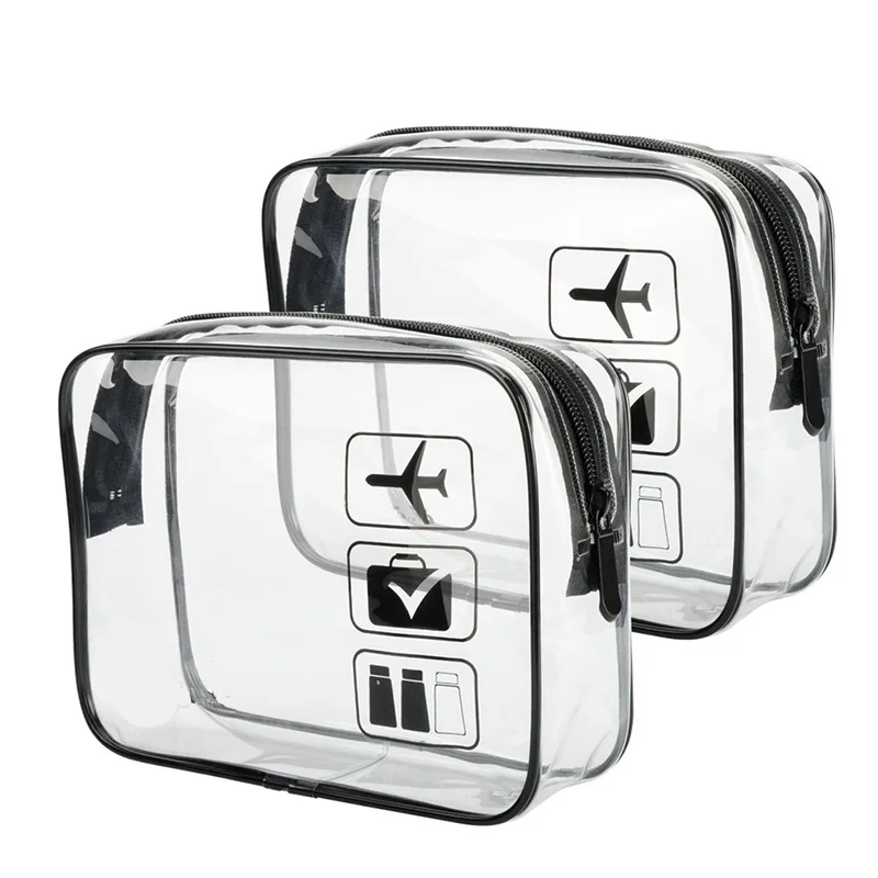

Cross Border for Portable Travel Storage Bag Two-Piece Set Waterproof Transparent PVC Cosmetic Bag Currently Available Simple Co