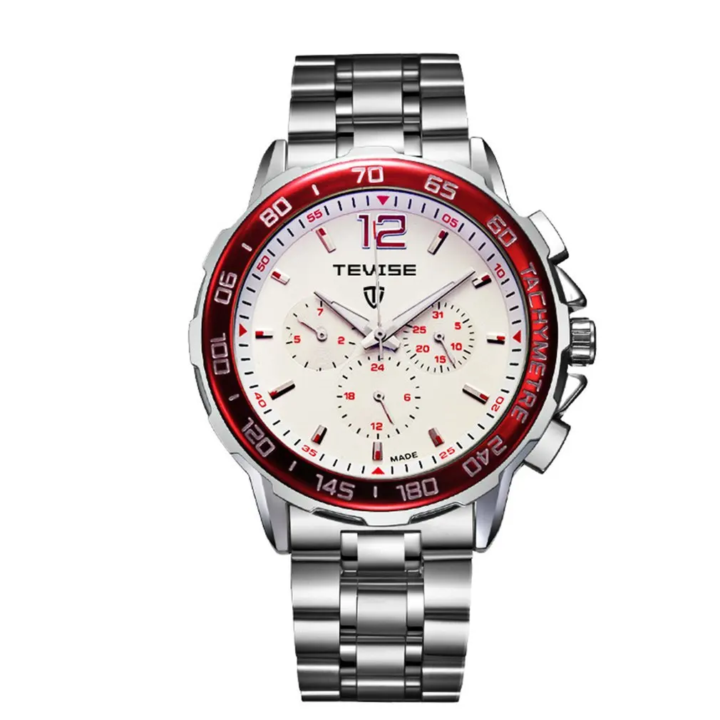 

TEVISE Multifunctional 6 Pin Men Automatic Mechanics Round Dial Wrist Watch Fashionable Male Casual Stainless Steel Wrist New