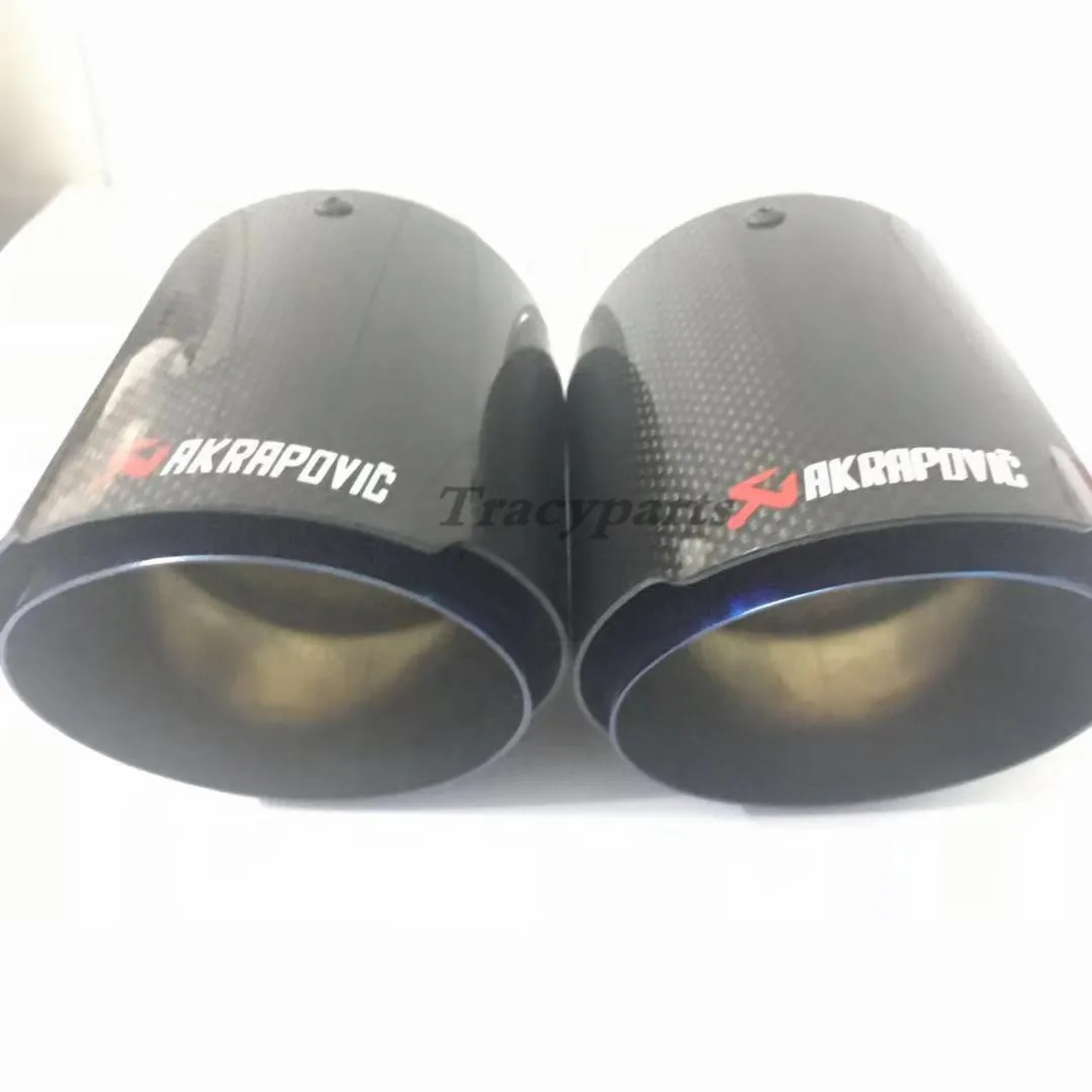 1 шт. Akrapovic гладкое переплетение глянцевый карбоновый глушитель из нержавеющей стали Синий Гладкий наконечник хвостовые трубы универсальные прямые из нержавеющей стали